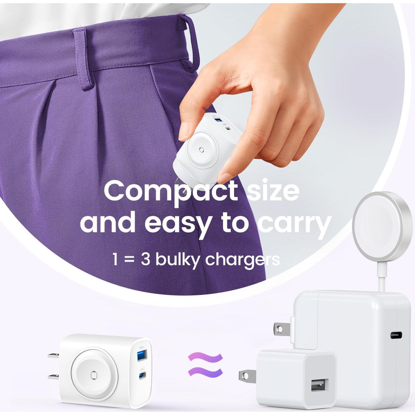 Cargador 3 en 1 para Apple Watch y iPhone 20W Blanco