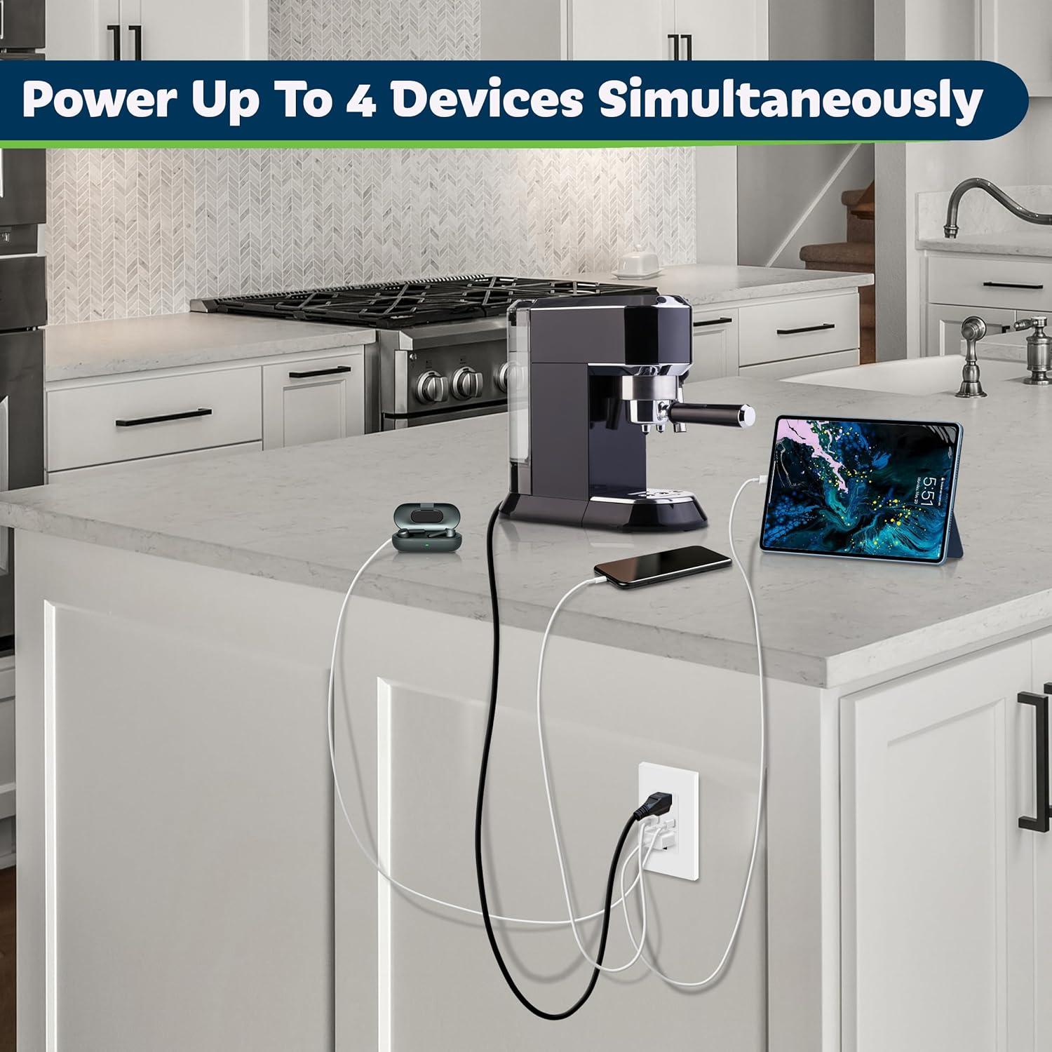 Toma de Pared USB C 2 Puertos 3.6A TOPGREENER Blanco - 2 Pcs