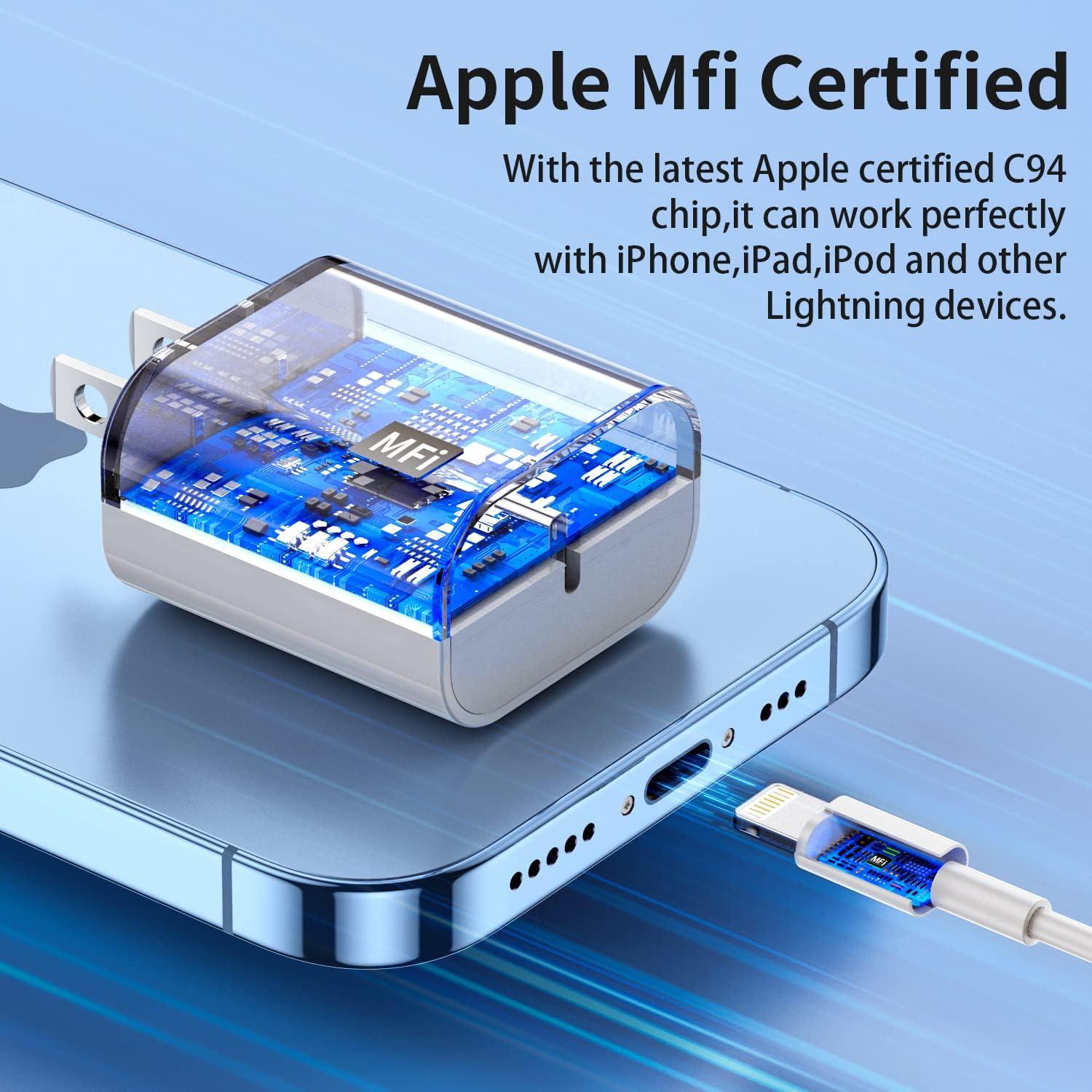 Cargador Rápido 25W CQDKWG con Cable USB-C a Lightning 6FT