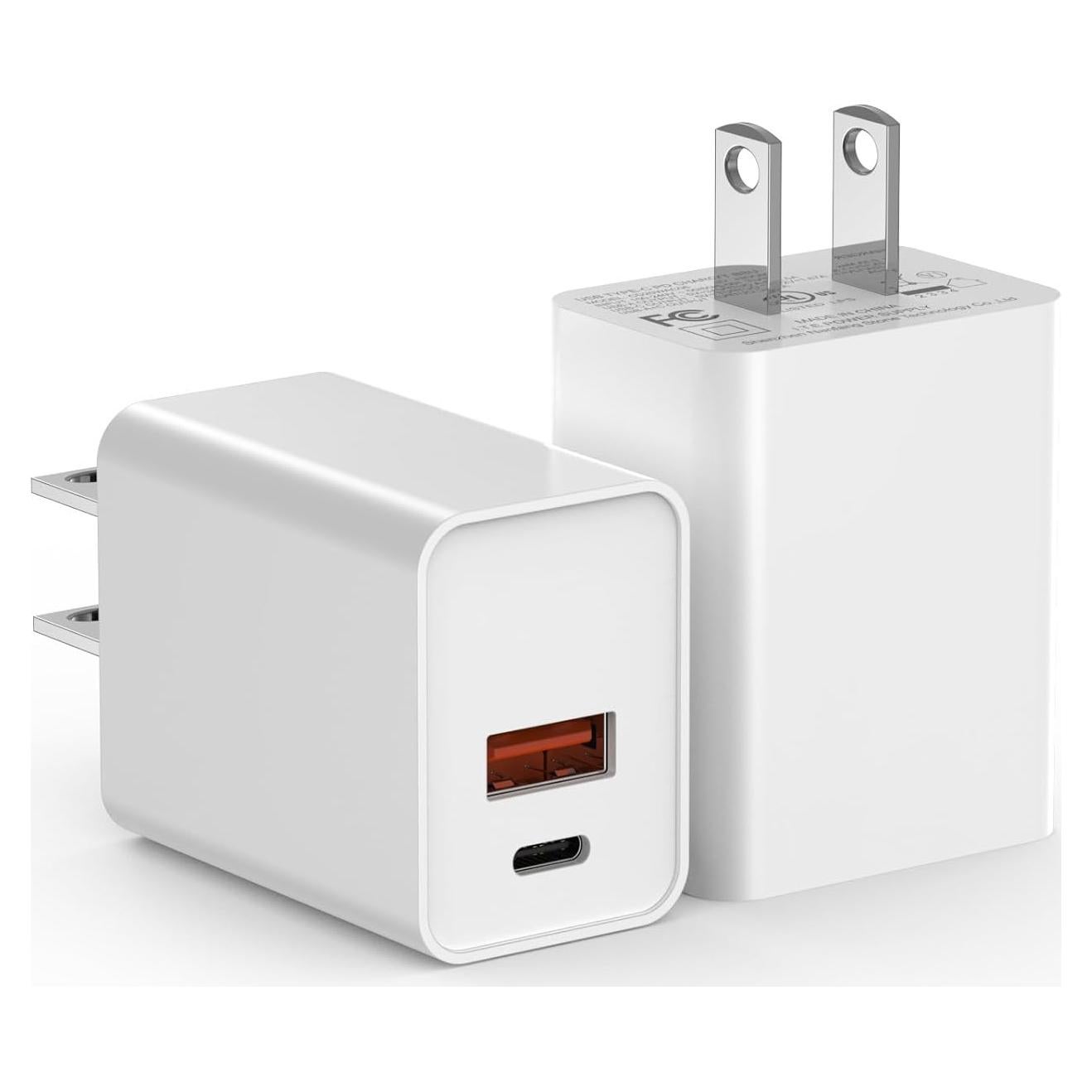 Cargador USB C Rápido 20W Doble Puerto KOCORE Blanco 2 Pzs