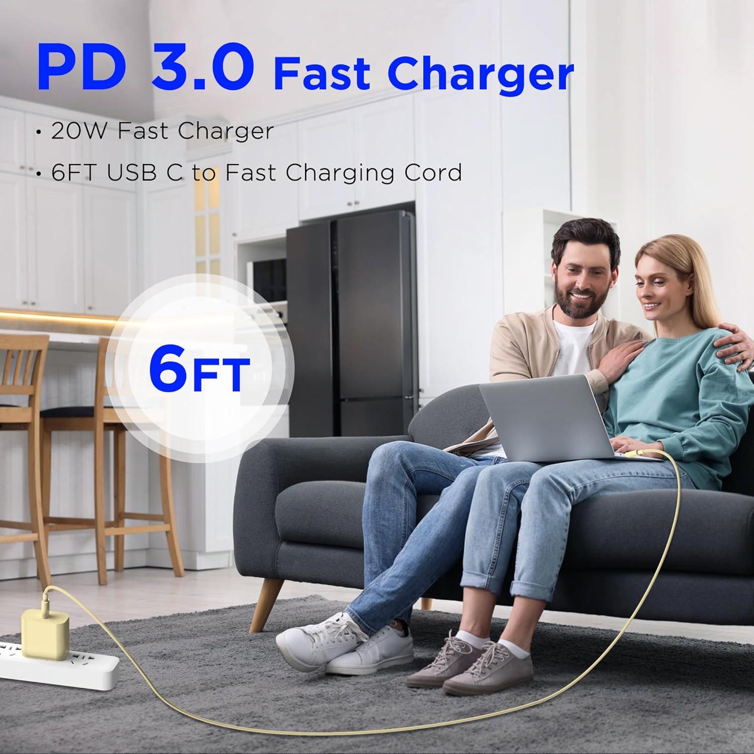 Cargador Rápido USB-C 20W Icseio para iPhone 16/15 y iPad