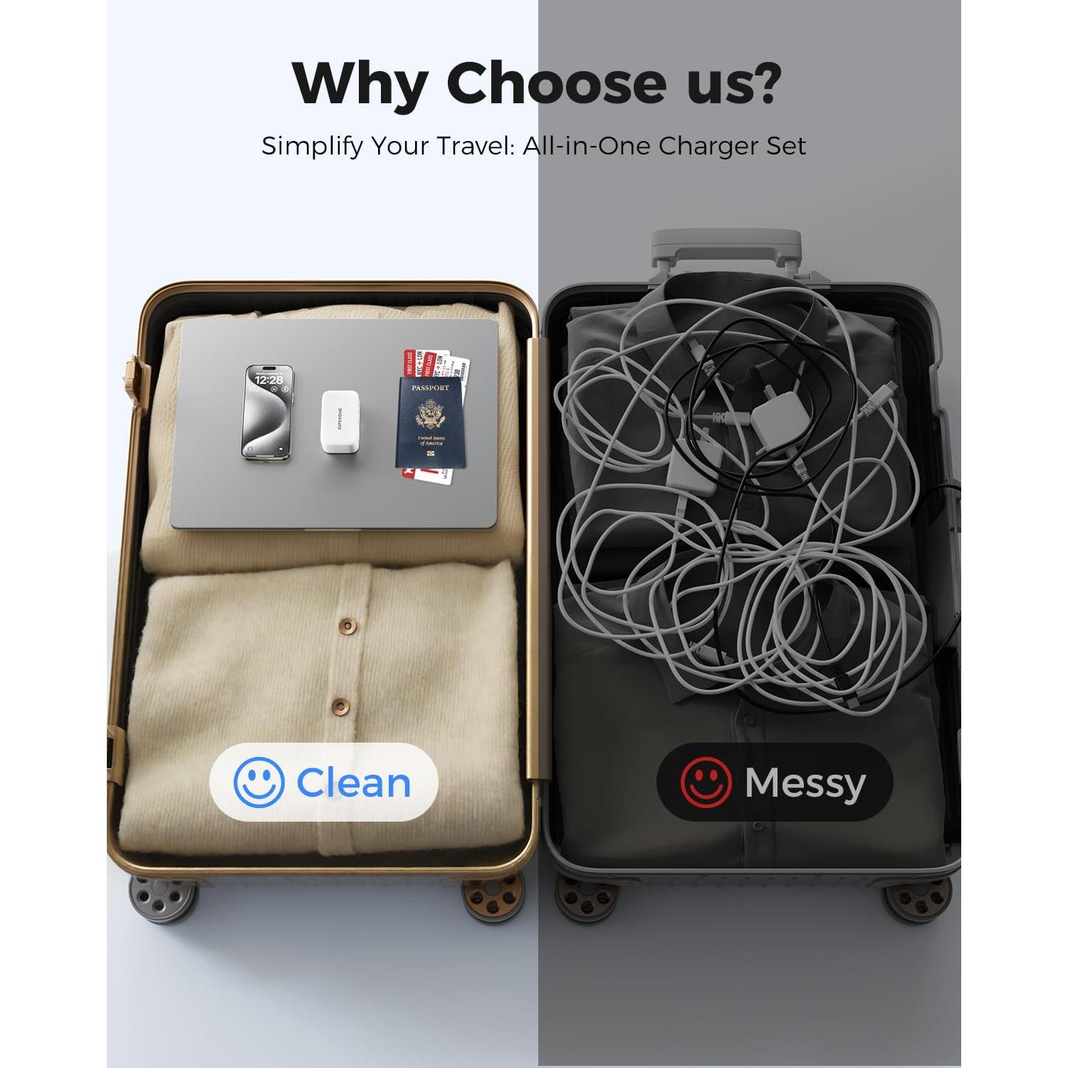 Cargador Retráctil 4-en-1 SUPERONE para iPhone y iPad