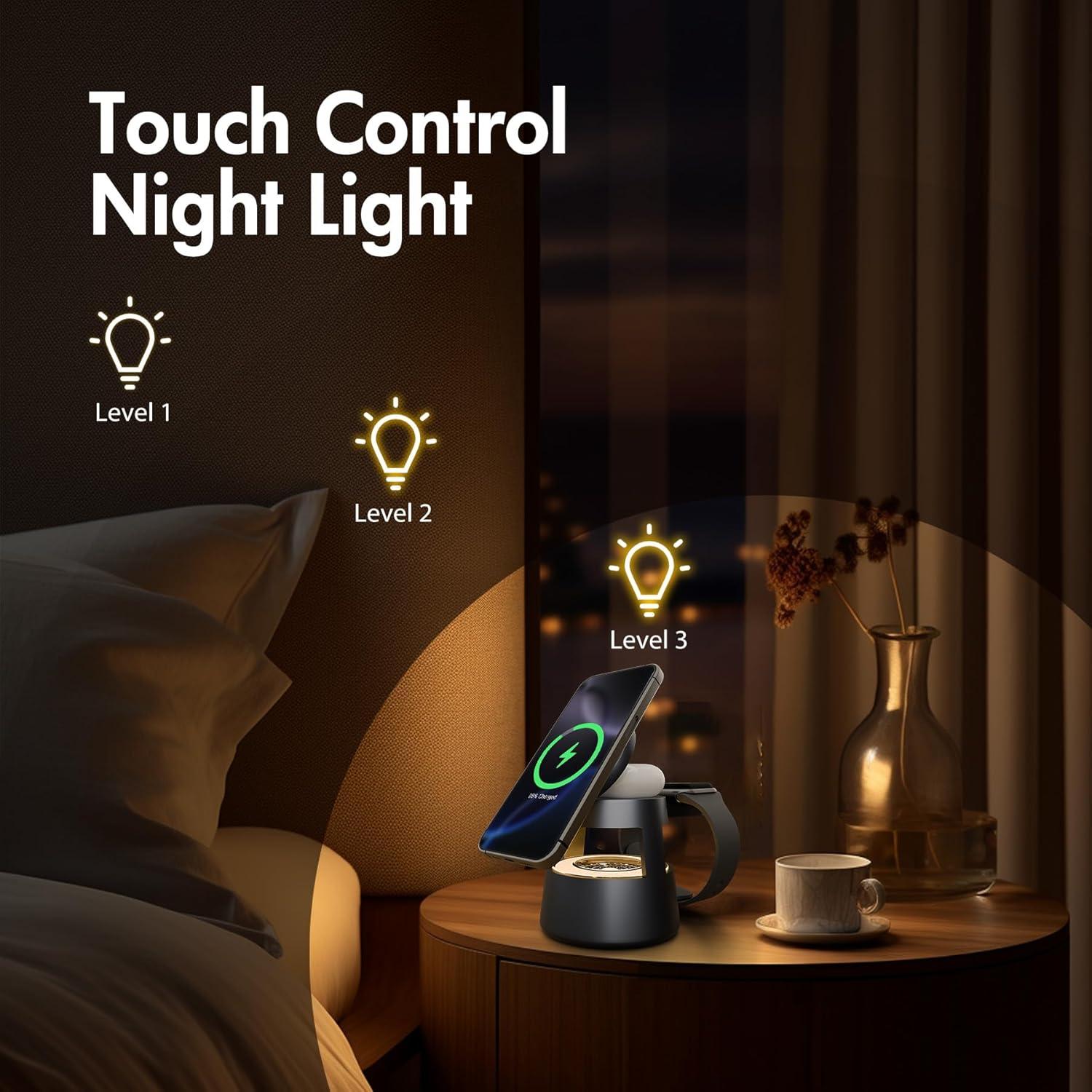 Estación de Carga Inalámbrica 4 en 1 OJD-132B 15W para iPhone