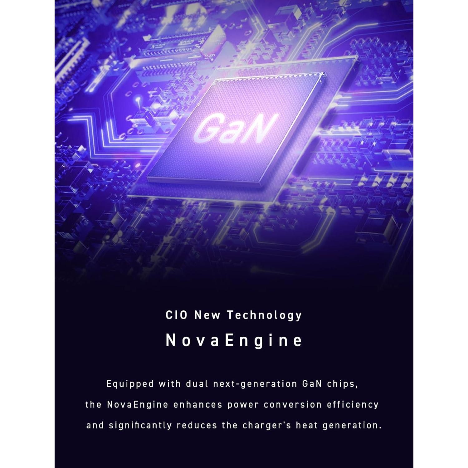 Cargador USB-C GaN 67W CIO NovaPort Quad II 4 Puertos Negro