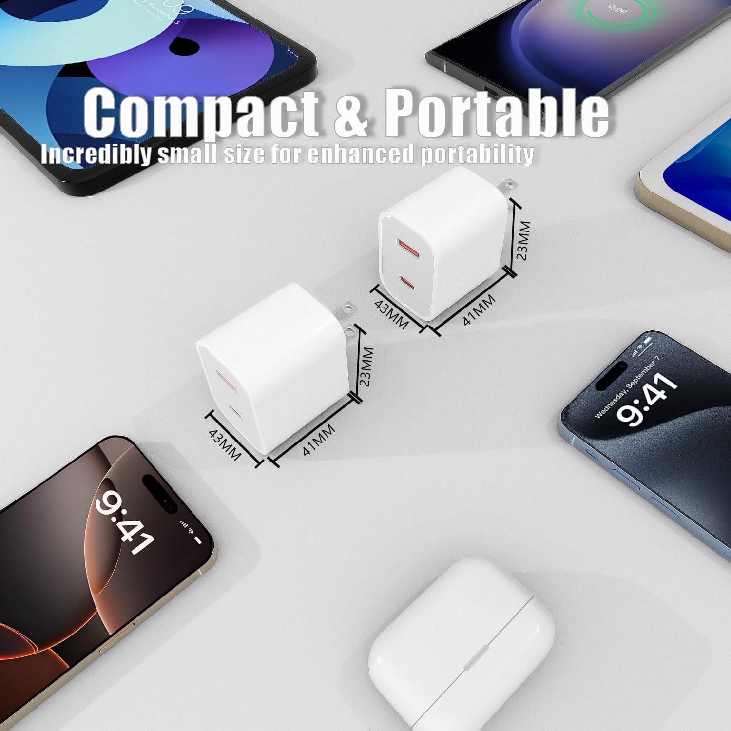 Cargador USB C Doble Puerto OLINK 20W - Carga Rápida iPhone/Samsung