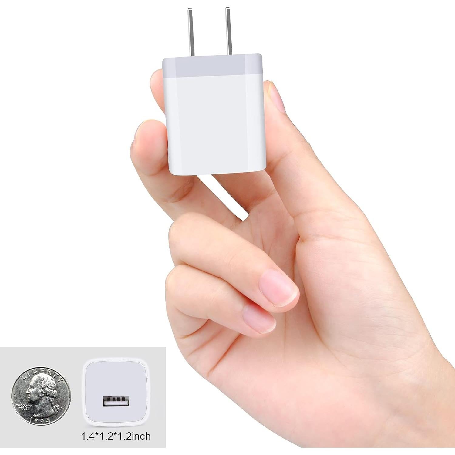 Cargador Rápido USB Sicodo 4 Piezas para iPhone y Samsung