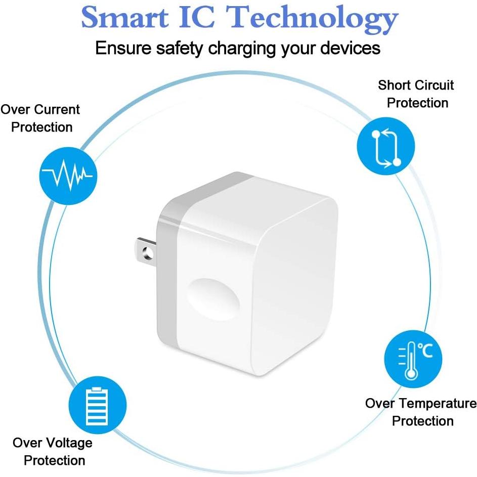 Cargador de Pared USB Dual HOOTEK 2 Puertos 2.4A Blanco