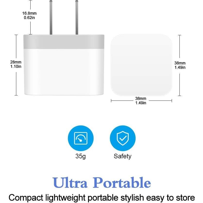Cargador de Pared USB Dual HOOTEK 2 Puertos 2.4A Blanco