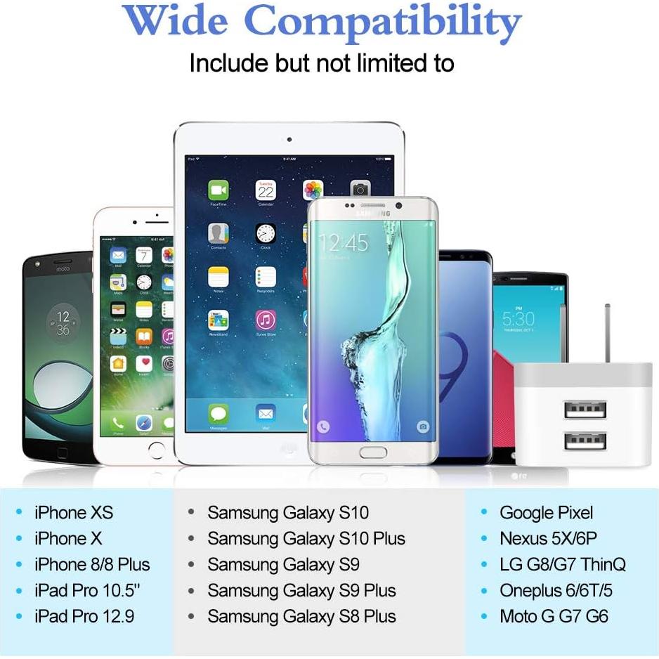 Cargador de Pared USB Dual HOOTEK 2 Puertos 2.4A Blanco