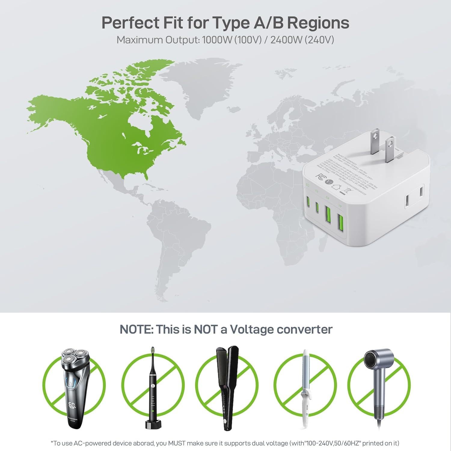 Cargador de Pared Epicka 8 Salidas con 4 USB C 20W Blanco