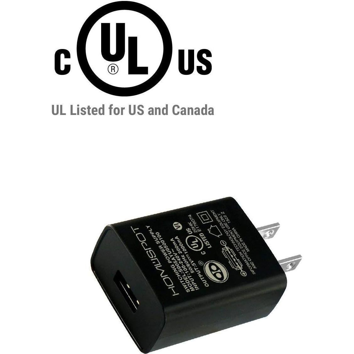 Cargador de Pared USB HomeSpot 5V 1A Certificado UL