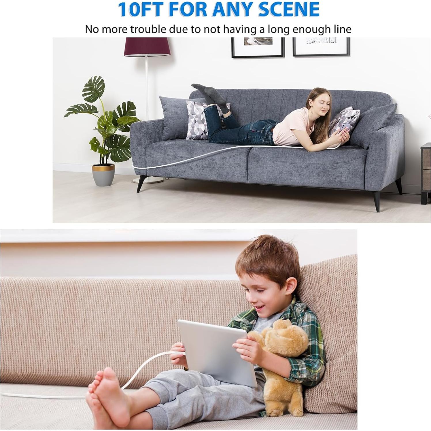 Cargador Rápido 25W USB C PD + 2 Cables Lightning 10FT