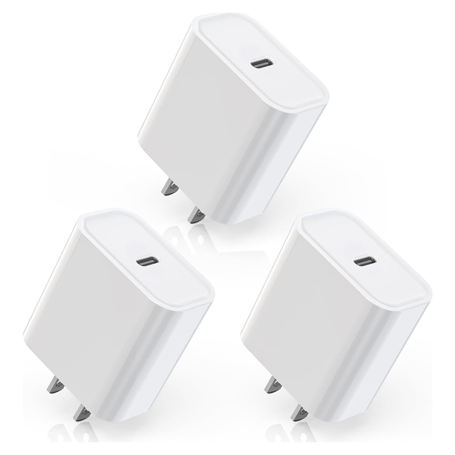 Cargador Rápido 20W USB-C Apple 3Pack para iPhone 16/15