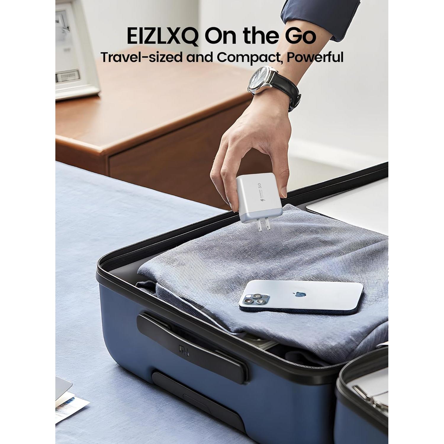 Cargador USB-C Rápido EIZLXQ 50W 5 Puertos Blanco