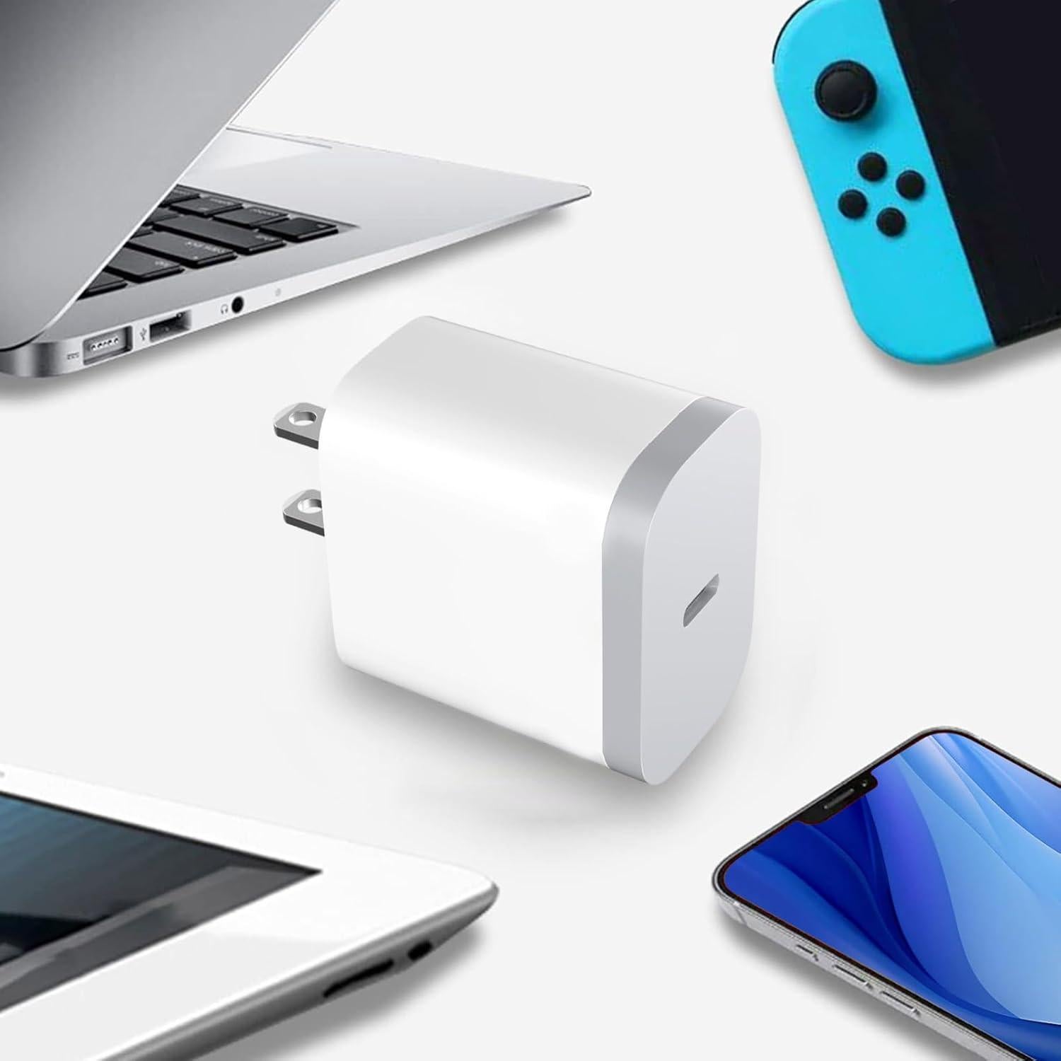 Paquete de 2 Cargadores USB C Rápidos 20W Blanco OFSPOWER