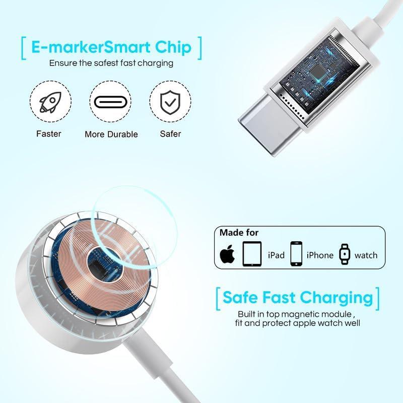 Cargador Rápido Doble USB-C 40W para iPhone 16 y Apple Watch