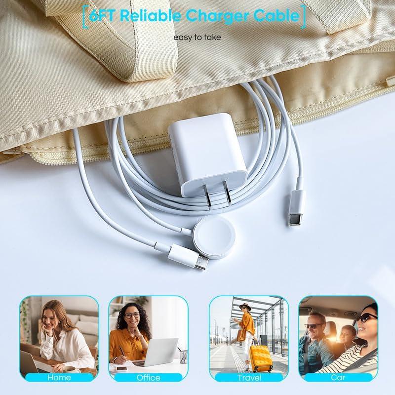 Cargador Rápido Doble USB-C 40W para iPhone 16 y Apple Watch
