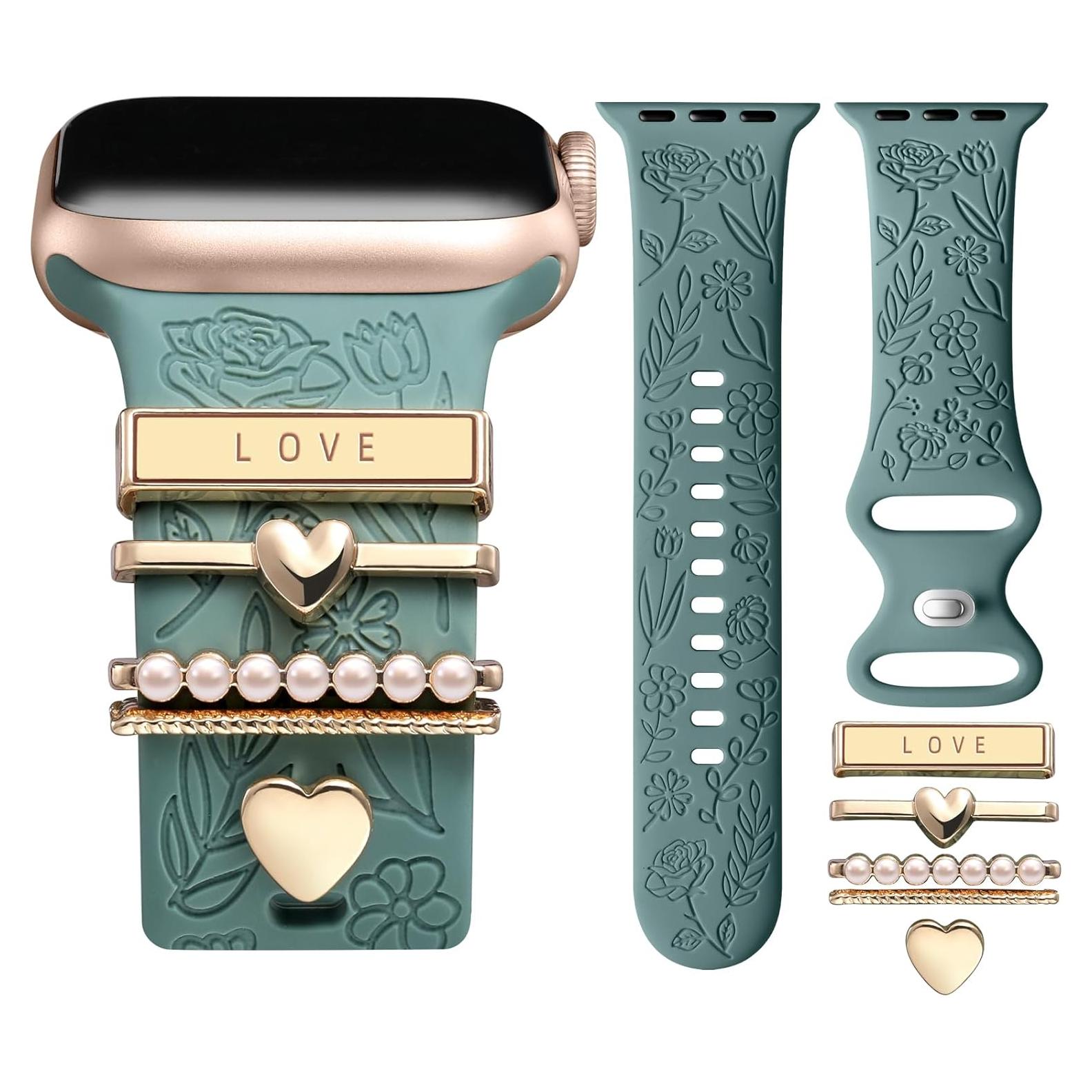 Banda de Silicona DaQin para Apple Watch 38-42mm con Charms