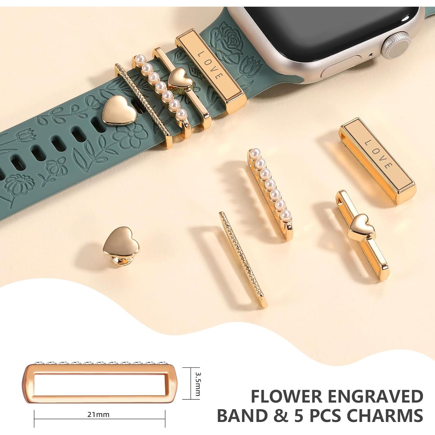 Banda de Silicona DaQin para Apple Watch 38-42mm con Charms