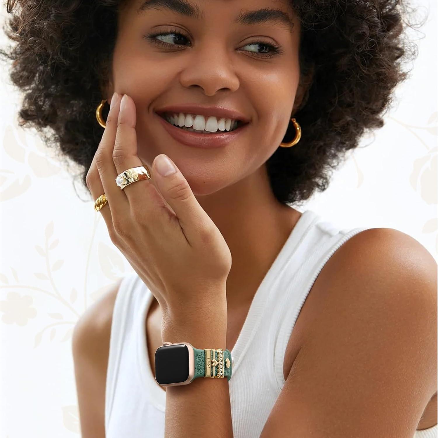 Banda de Silicona DaQin para Apple Watch 38-42mm con Charms