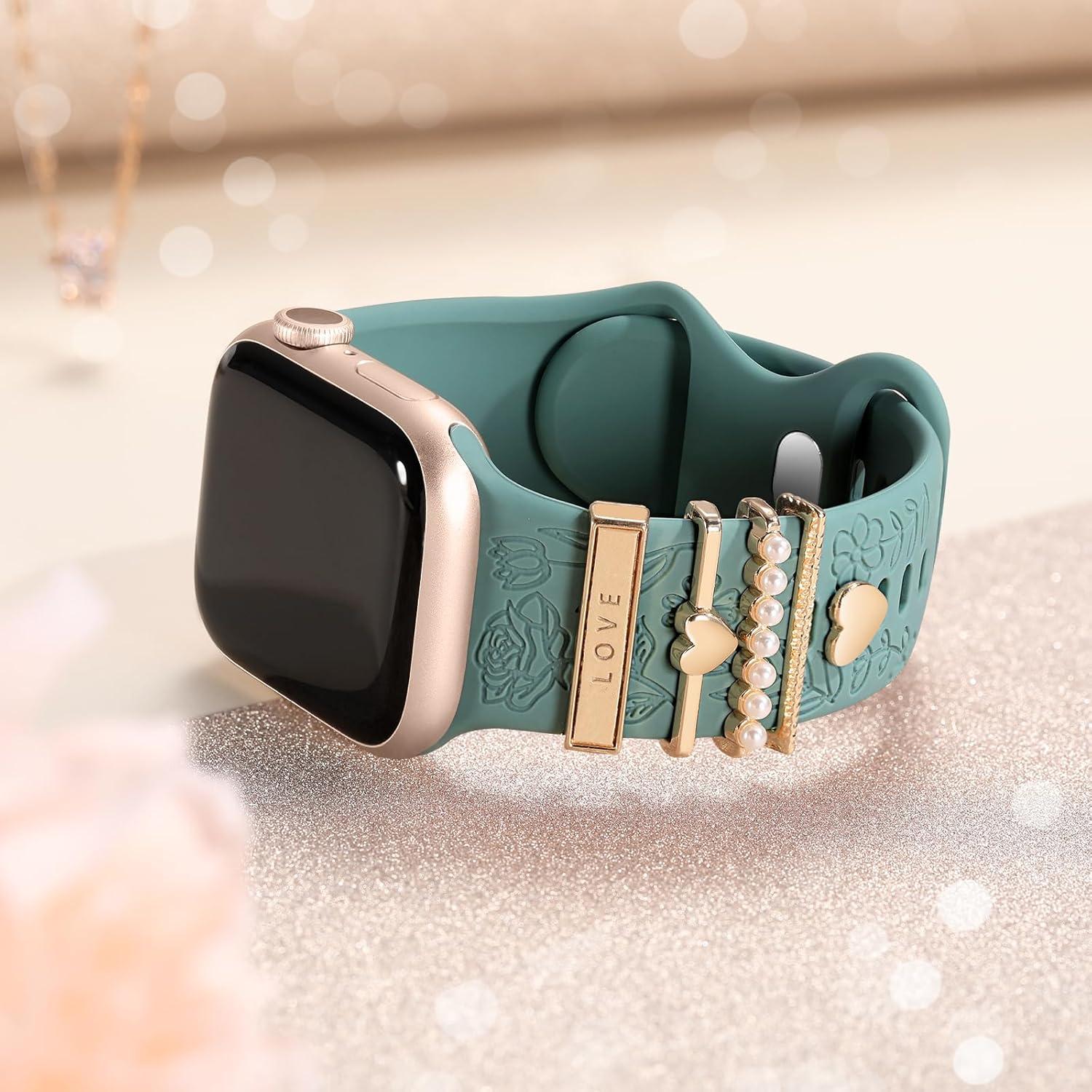 Banda de Silicona DaQin para Apple Watch 38-42mm con Charms
