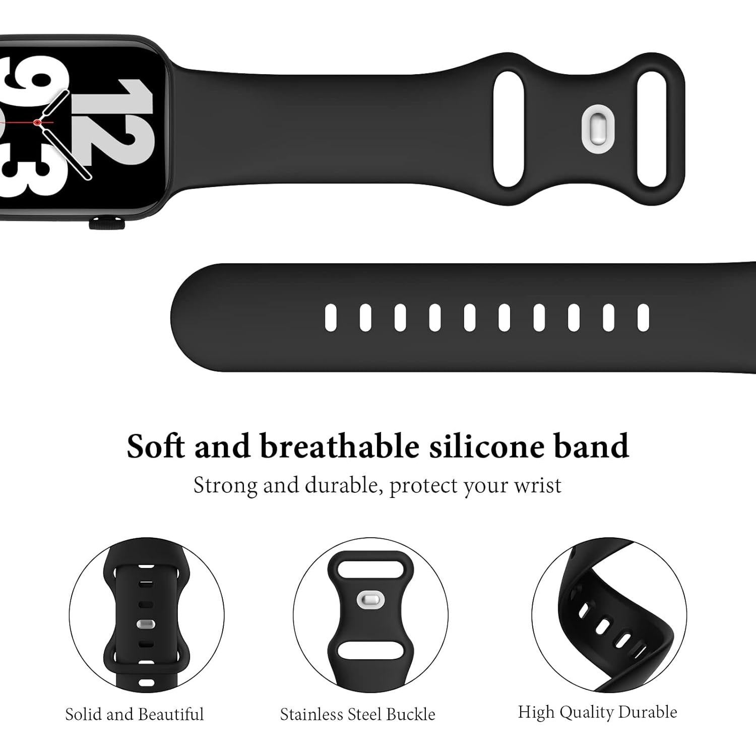 Paquete de 6 bandas de silicona Slimband para Apple Watch 38-49mm