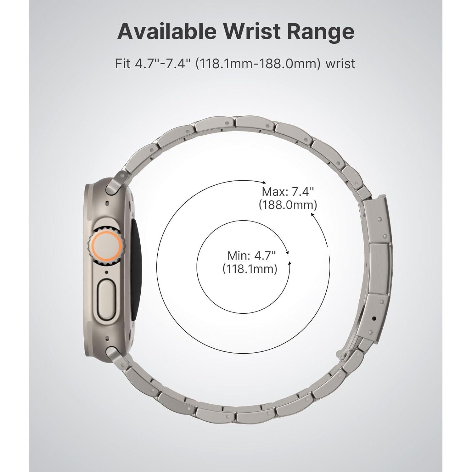 Banda de Titanio MoKo para Apple Watch 49mm 46mm 45mm 44mm 42mm