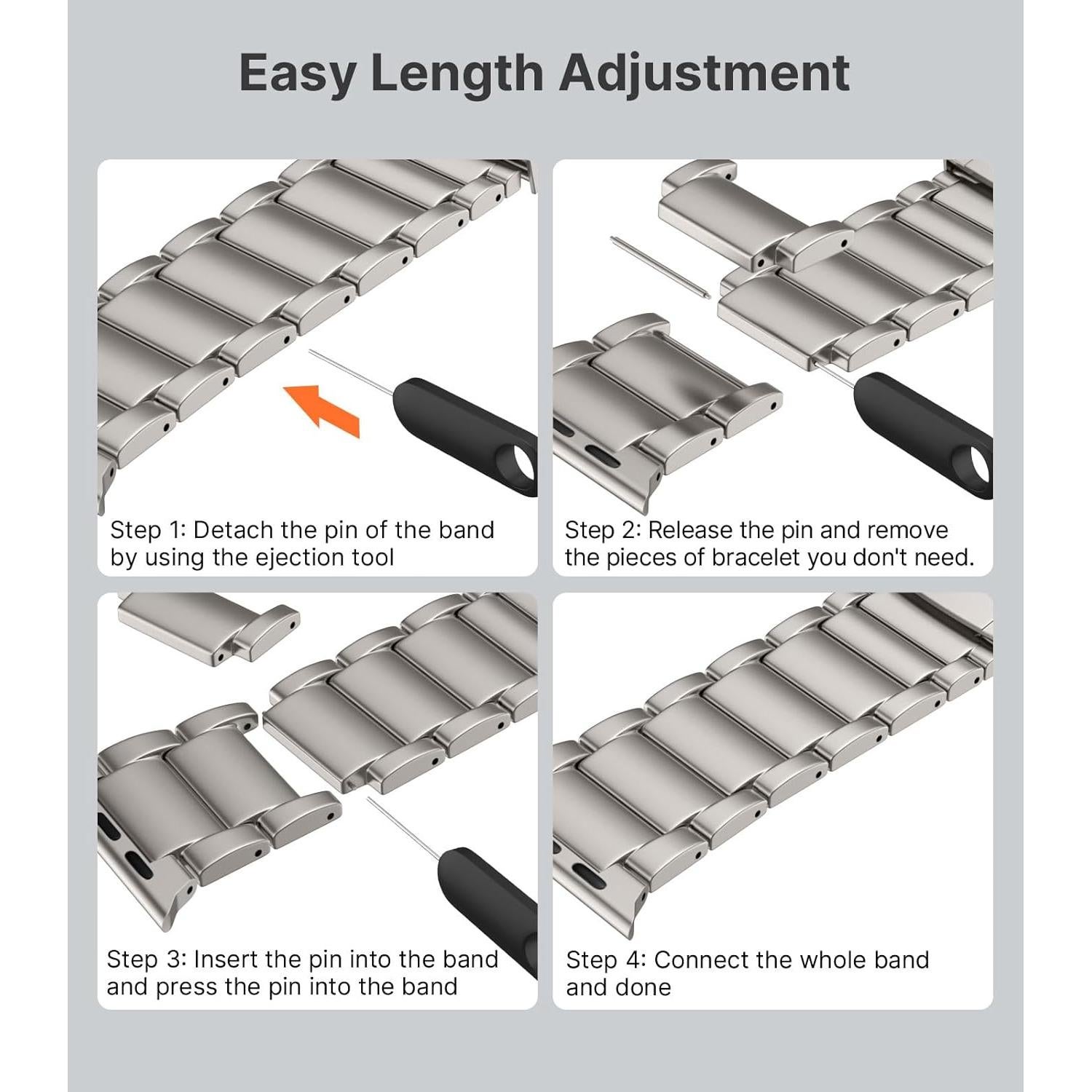 Banda de Titanio MoKo para Apple Watch 49mm 46mm 45mm 44mm 42mm