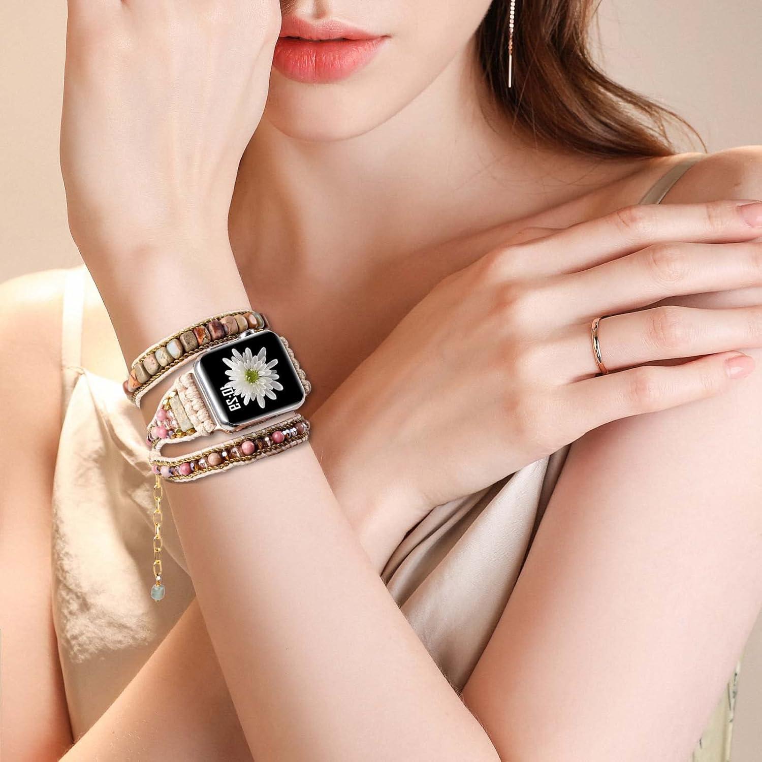 Banda de Reloj Boho Hecha a Mano para Apple Watch 38-49MM