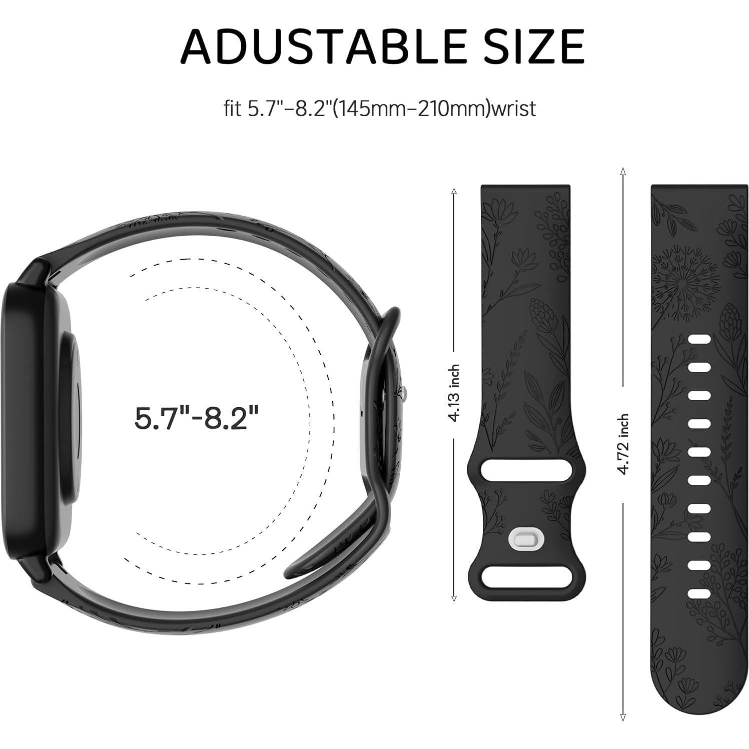 Correa de Silicona Floral 22mm para Smartwatch Fitpolo y Más