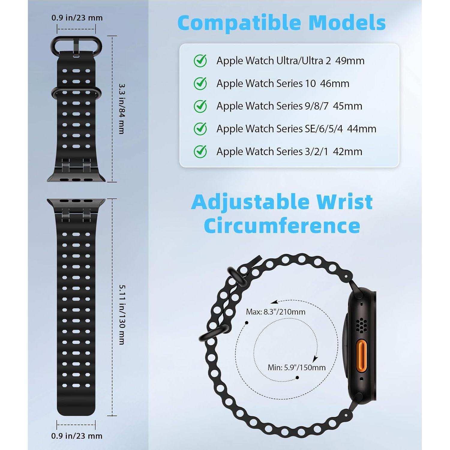 Banda de Silicona MoKo Ocean para Apple Watch Ultra 2 49mm