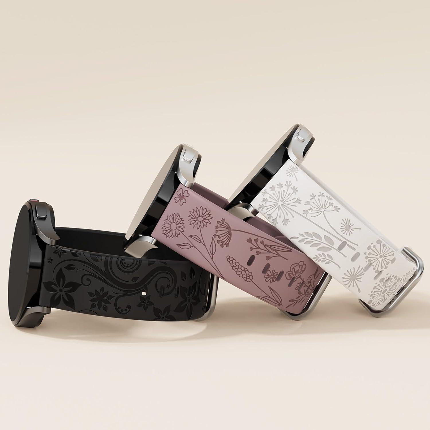 Banda de Silicona Grabada con Flores para Samsung Galaxy Watch 20mm