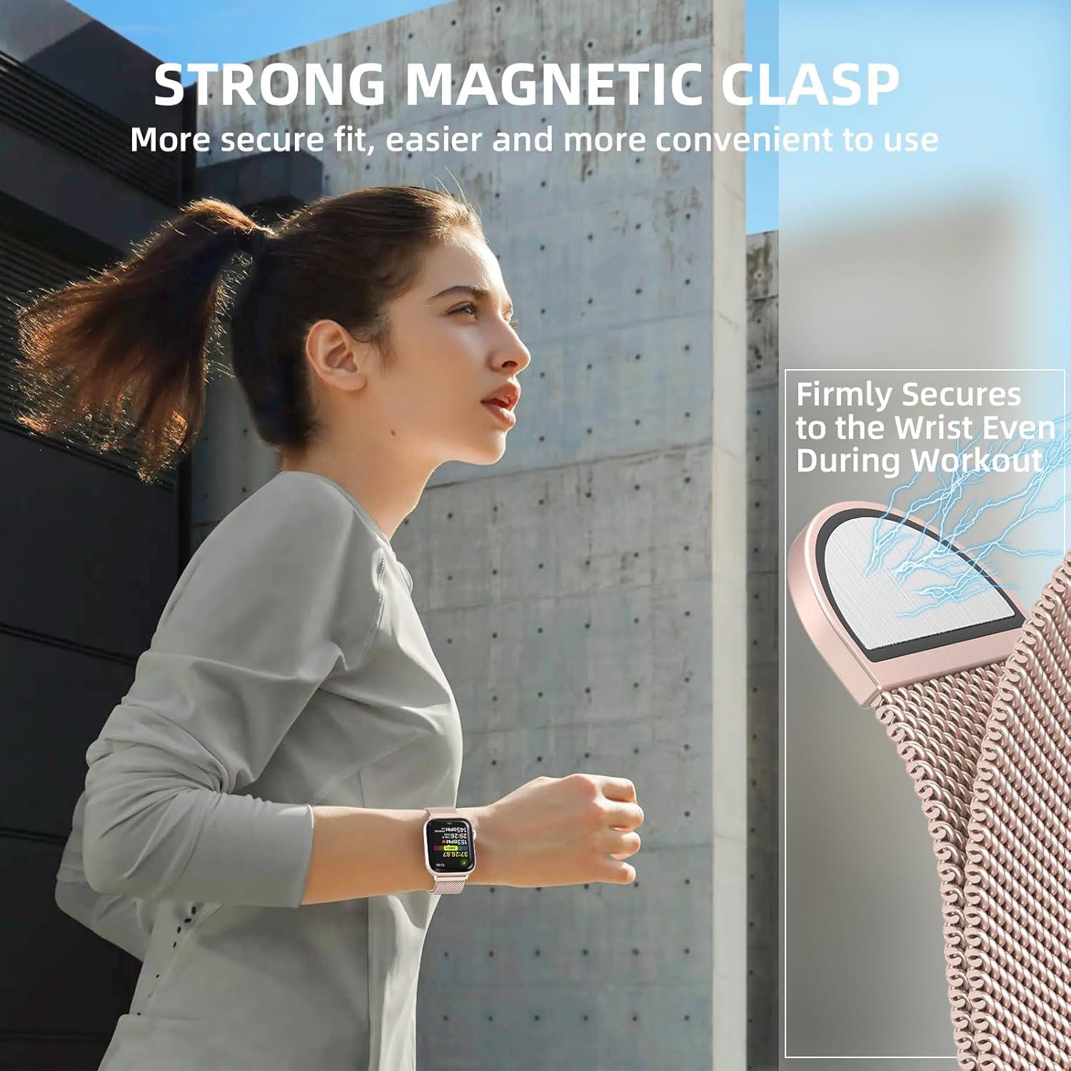 Correa de Malla de Acero Inoxidable OULUOQI para Apple Watch 38-49mm