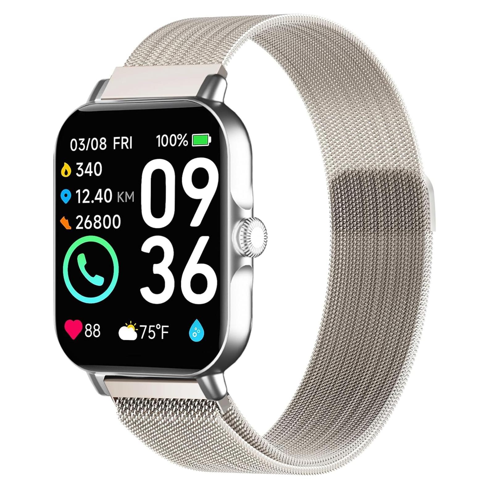 Correa de Reloj de Metal Milanesa KOAZON 22mm Ajustable