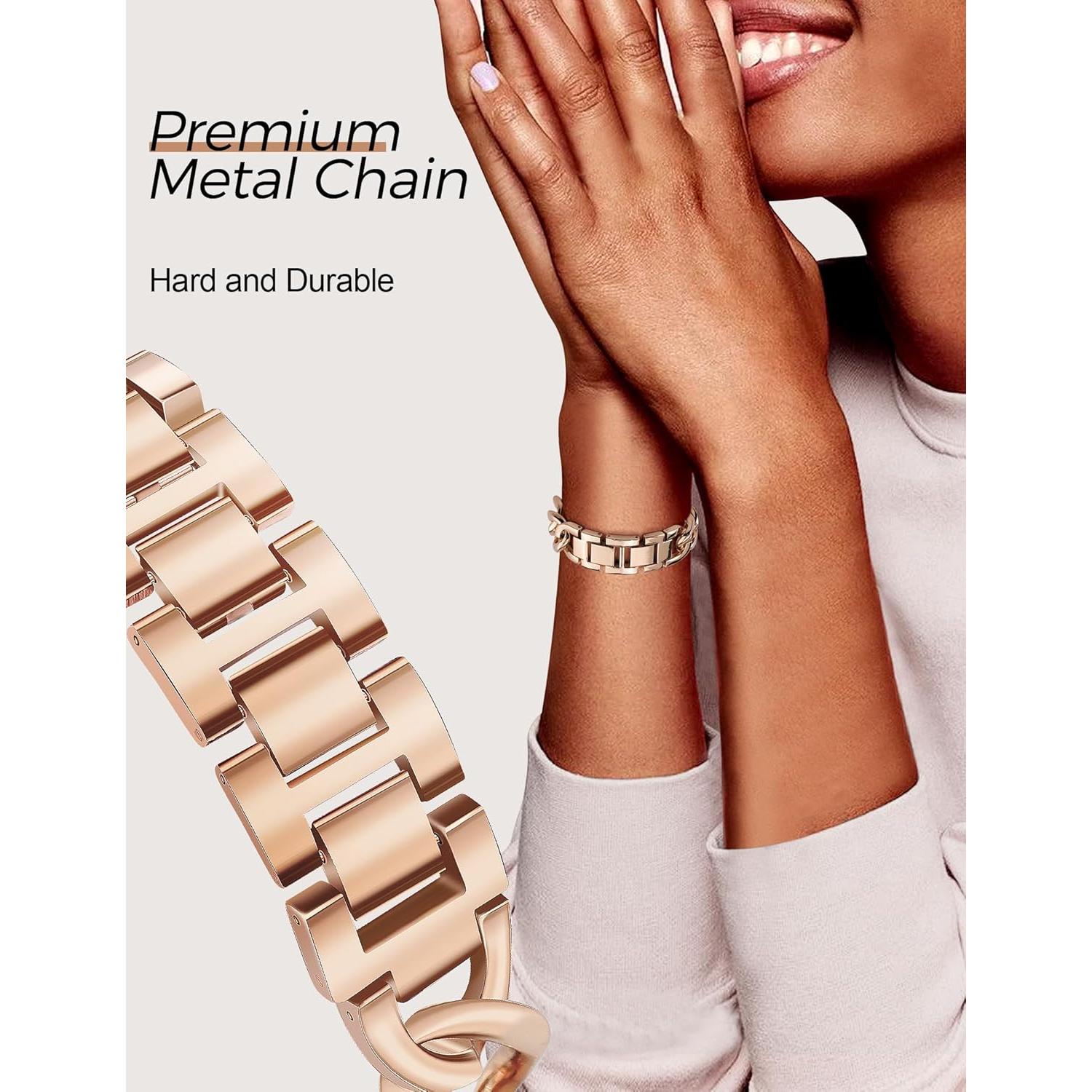 Pulsera de Metal Dorado JR.DM 20mm Ajustable para Samsung Galaxy Watch