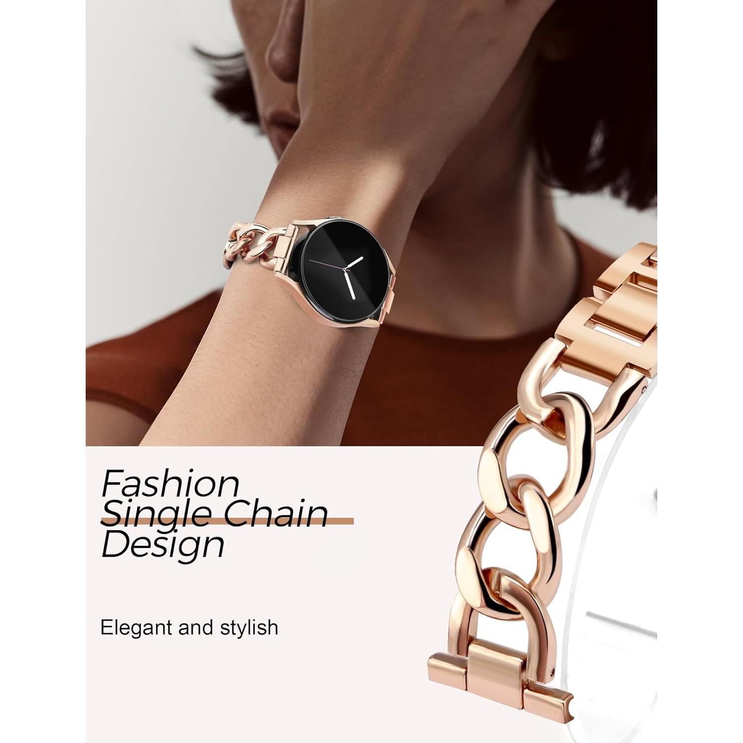 Pulsera de Metal Dorado JR.DM 20mm Ajustable para Samsung Galaxy Watch