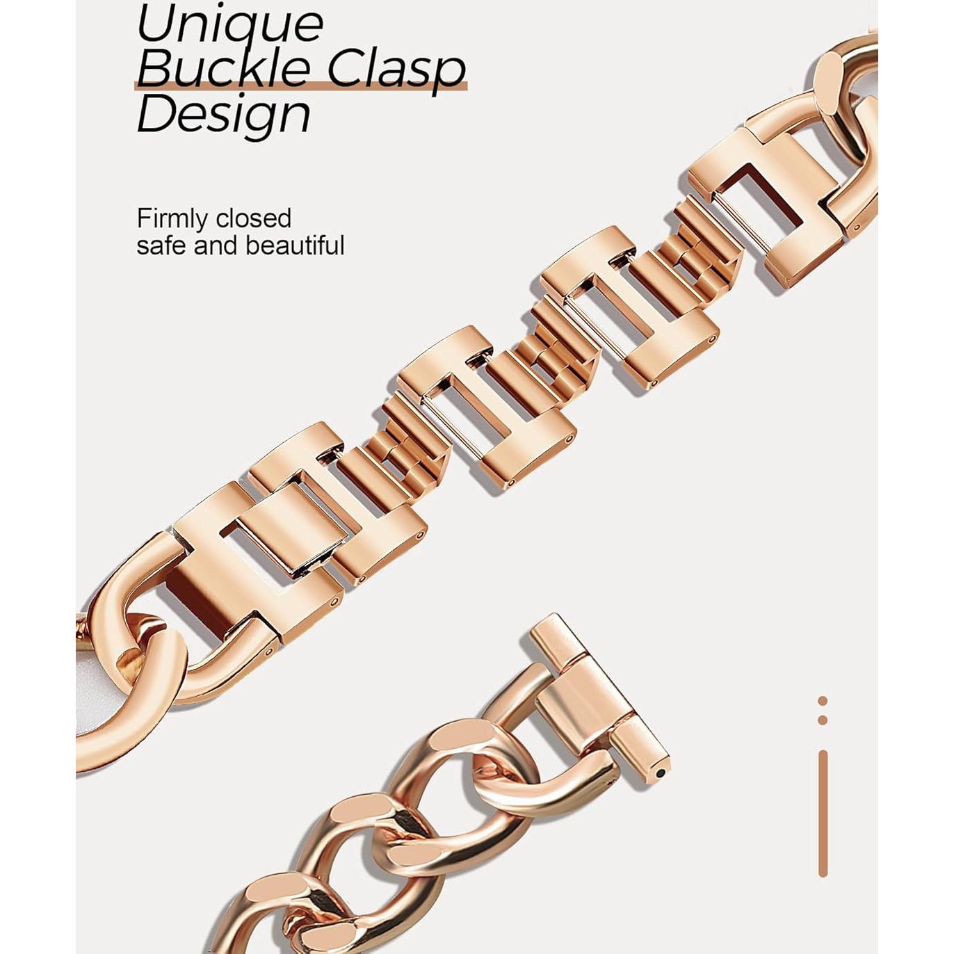 Pulsera de Metal Dorado JR.DM 20mm Ajustable para Samsung Galaxy Watch