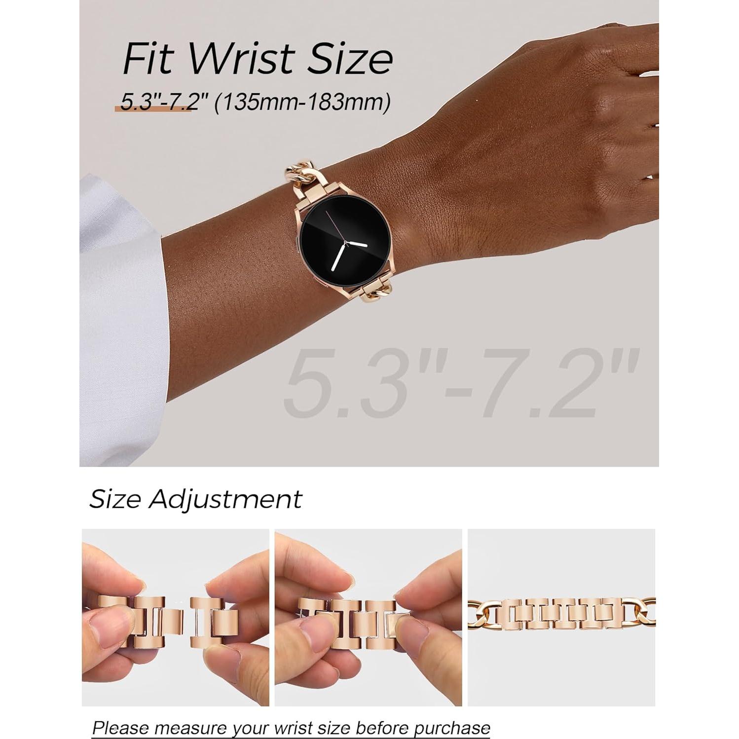 Pulsera de Metal Dorado JR.DM 20mm Ajustable para Samsung Galaxy Watch