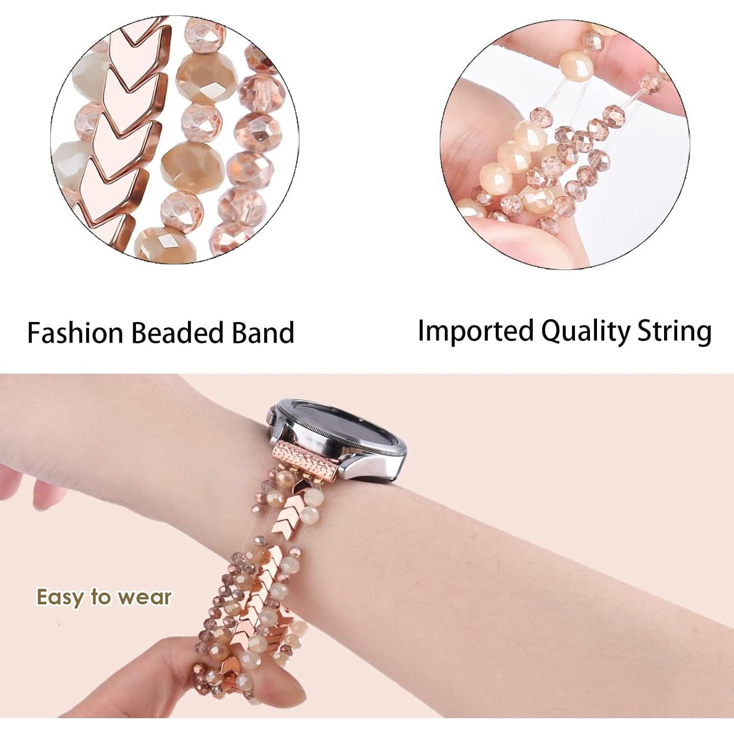 Pulsera Boho de Perlas VISOOM para Samsung Galaxy Watch 40/44mm