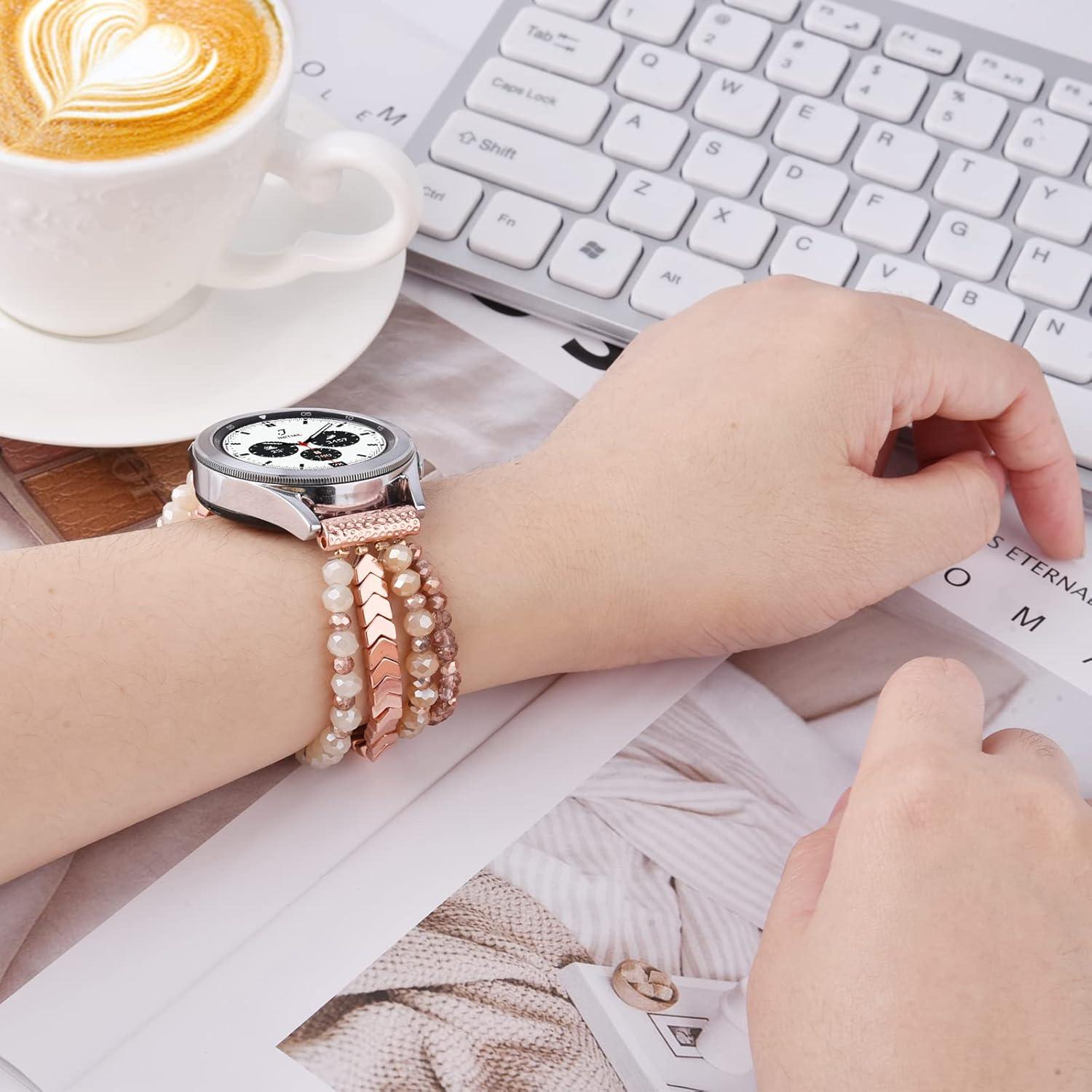 Pulsera Boho de Perlas VISOOM para Samsung Galaxy Watch 40/44mm