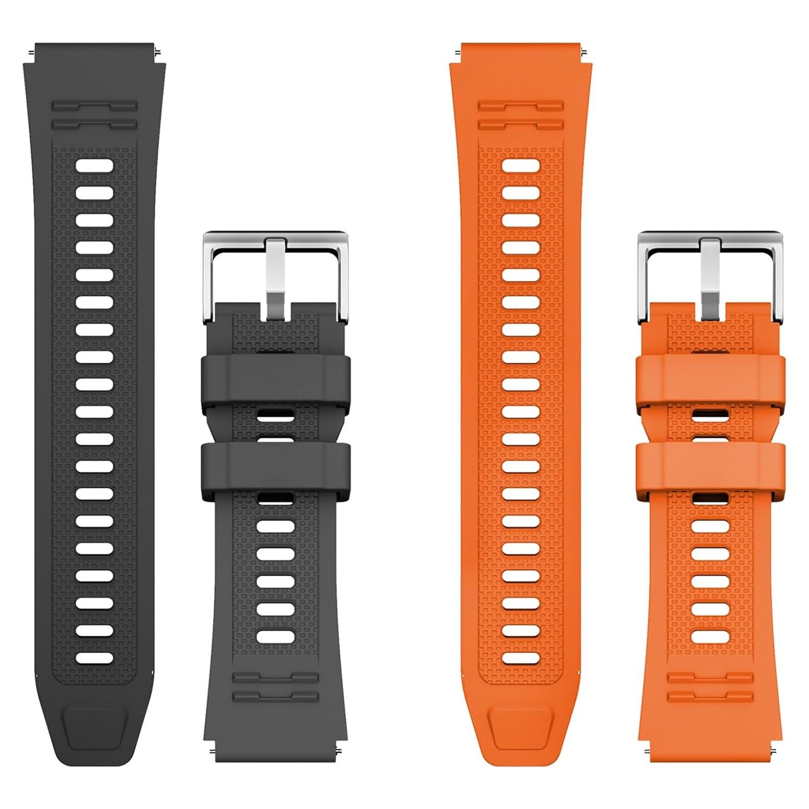 Correa de Reloj Inteligente 22mm WalkerFit - 2 Paquetes, Negra y Naranja