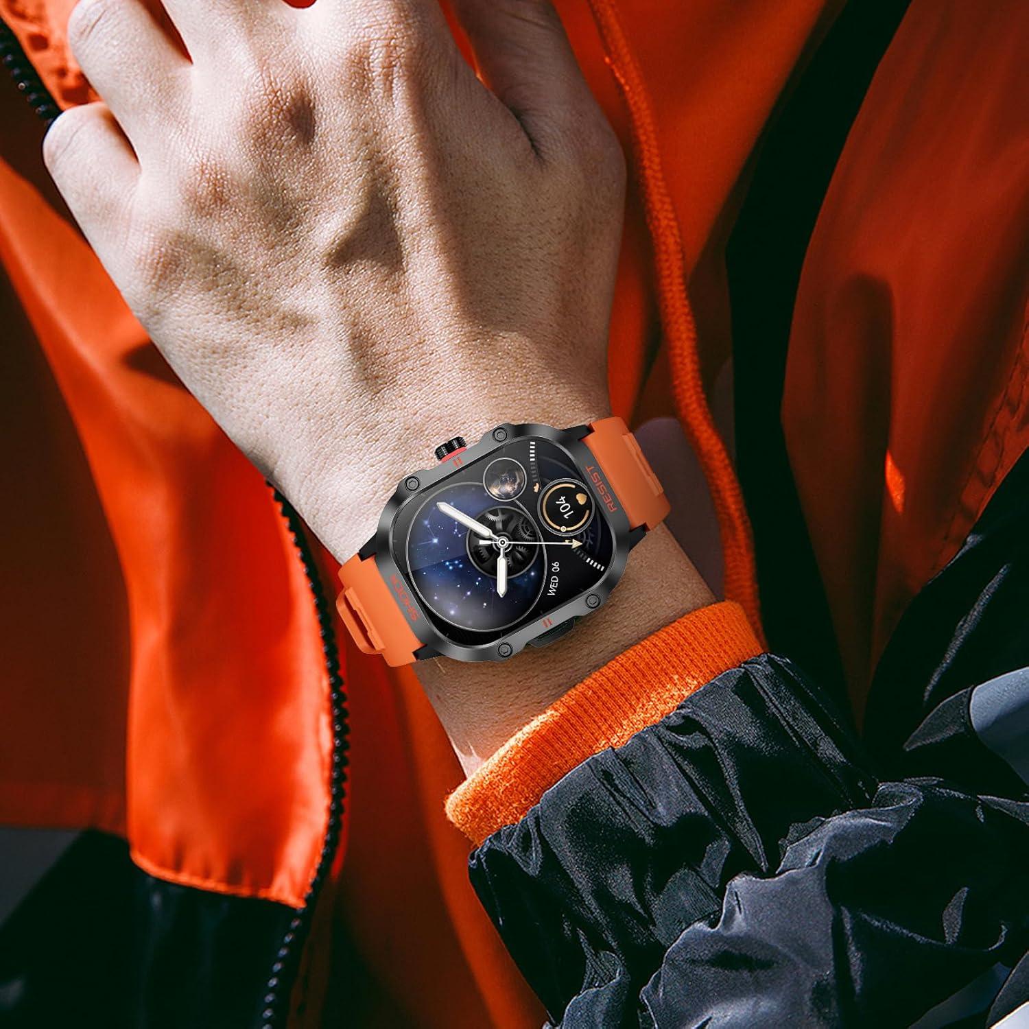 Correa de Reloj Inteligente 22mm WalkerFit - 2 Paquetes, Negra y Naranja