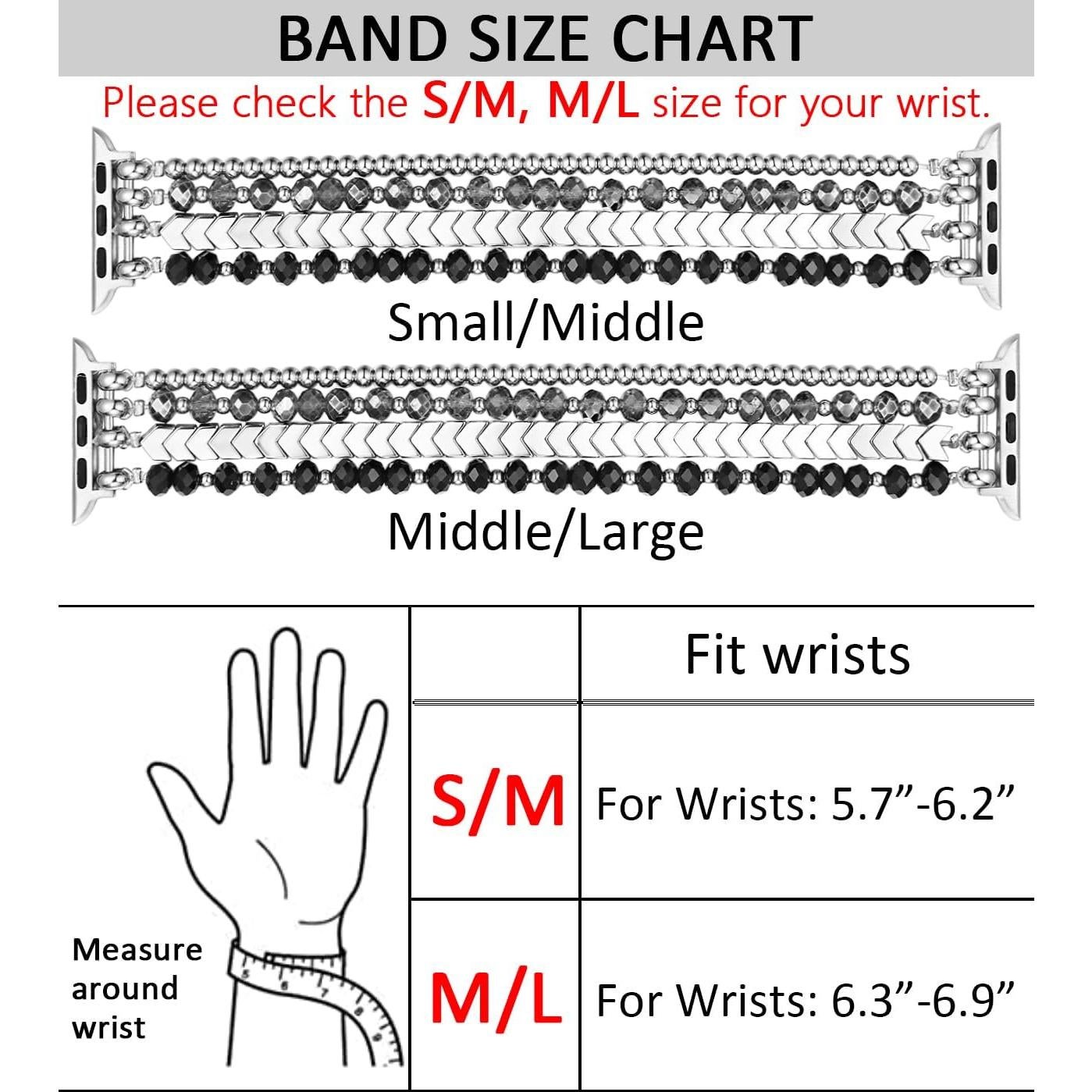 Banda de Pulsera Fastgo para Apple Watch 38-49mm Mujeres S/M