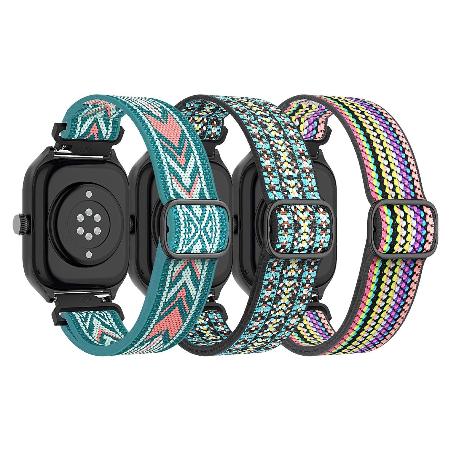 Paquete de 3 correas de nylon elástico Astorgos 20mm para Amazfit