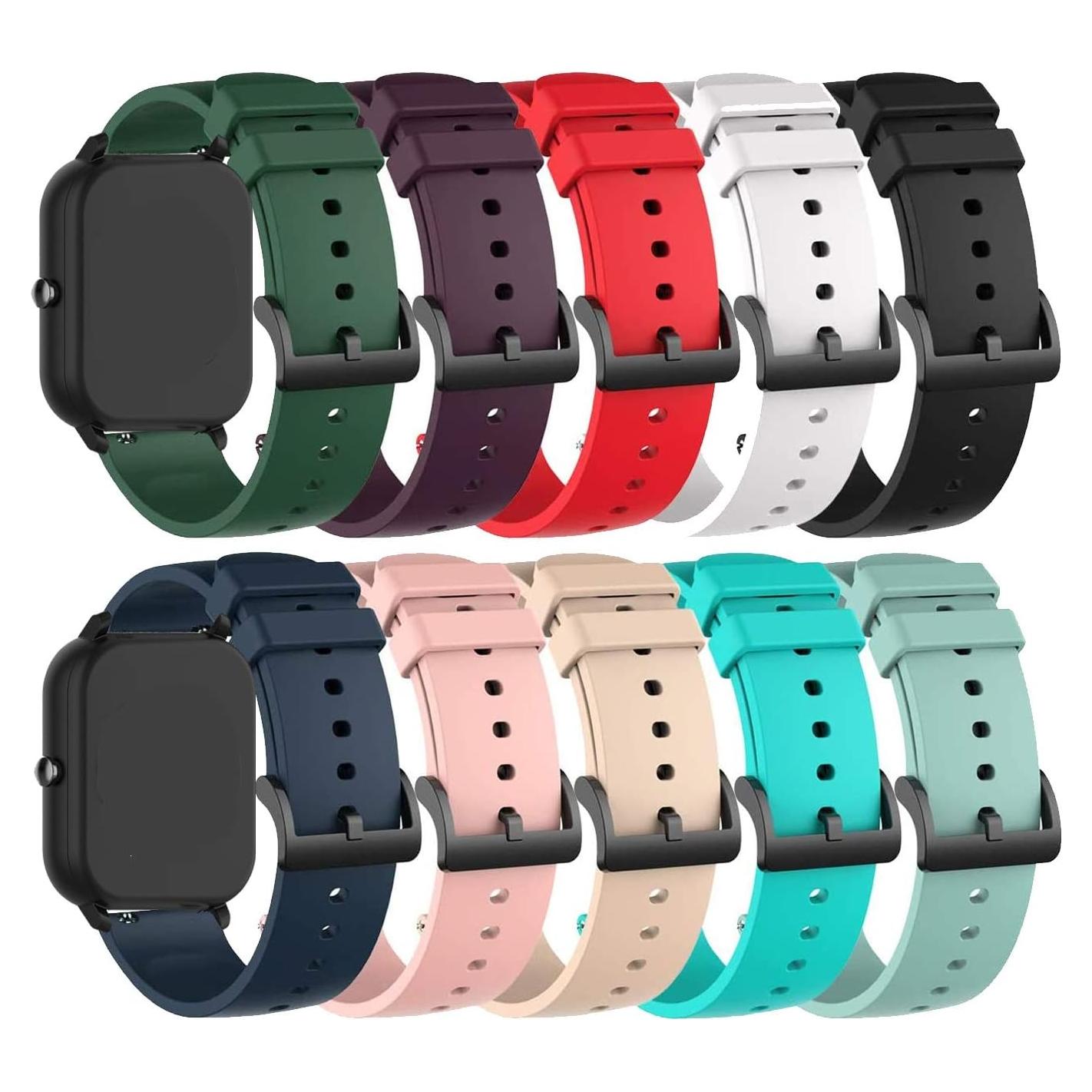 E ECSEM 10PACK Bandas Silicona Multicolor para Reloj Spade Health