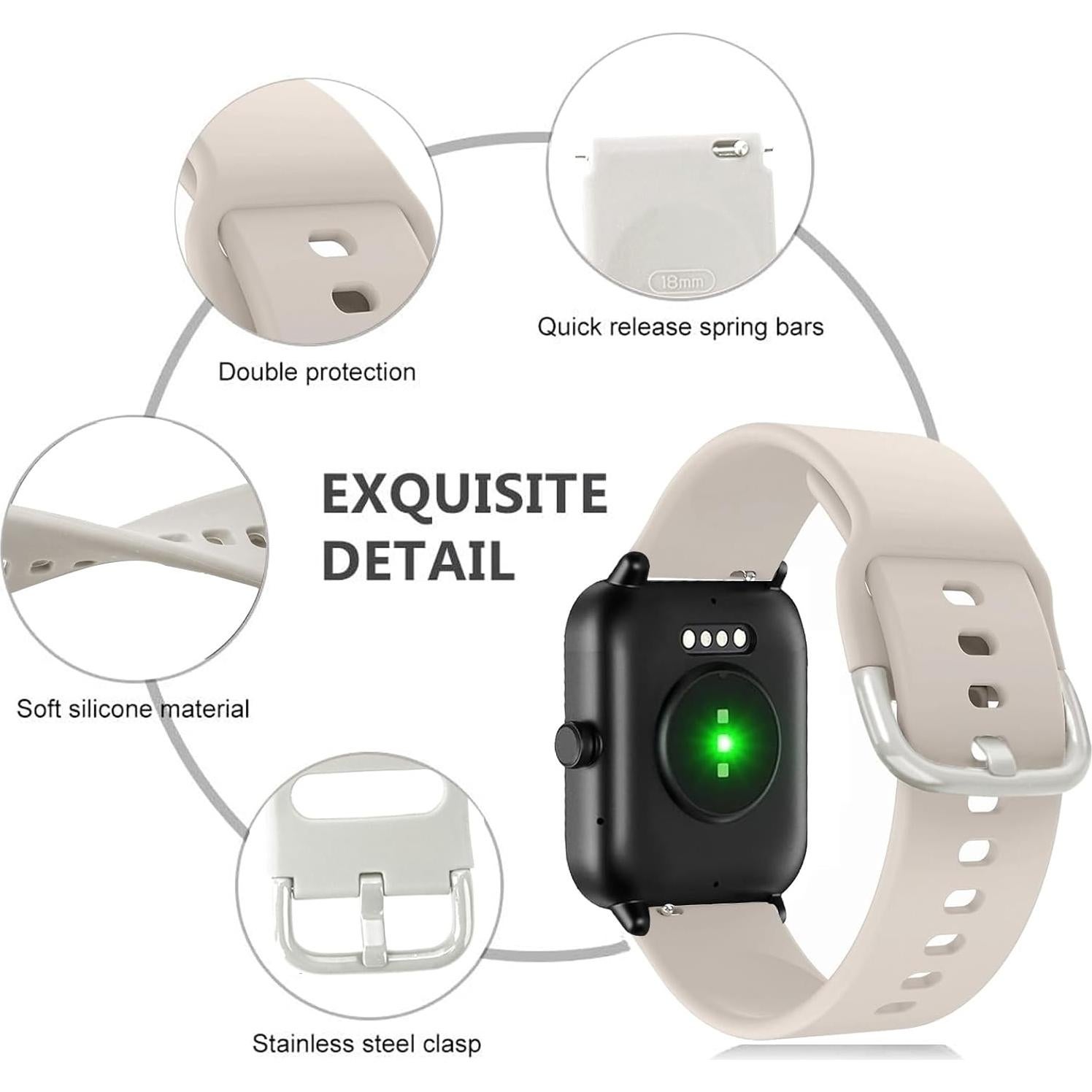 Paquete de 3 bandas de silicona ViCRiOR 22mm para Smart Watch