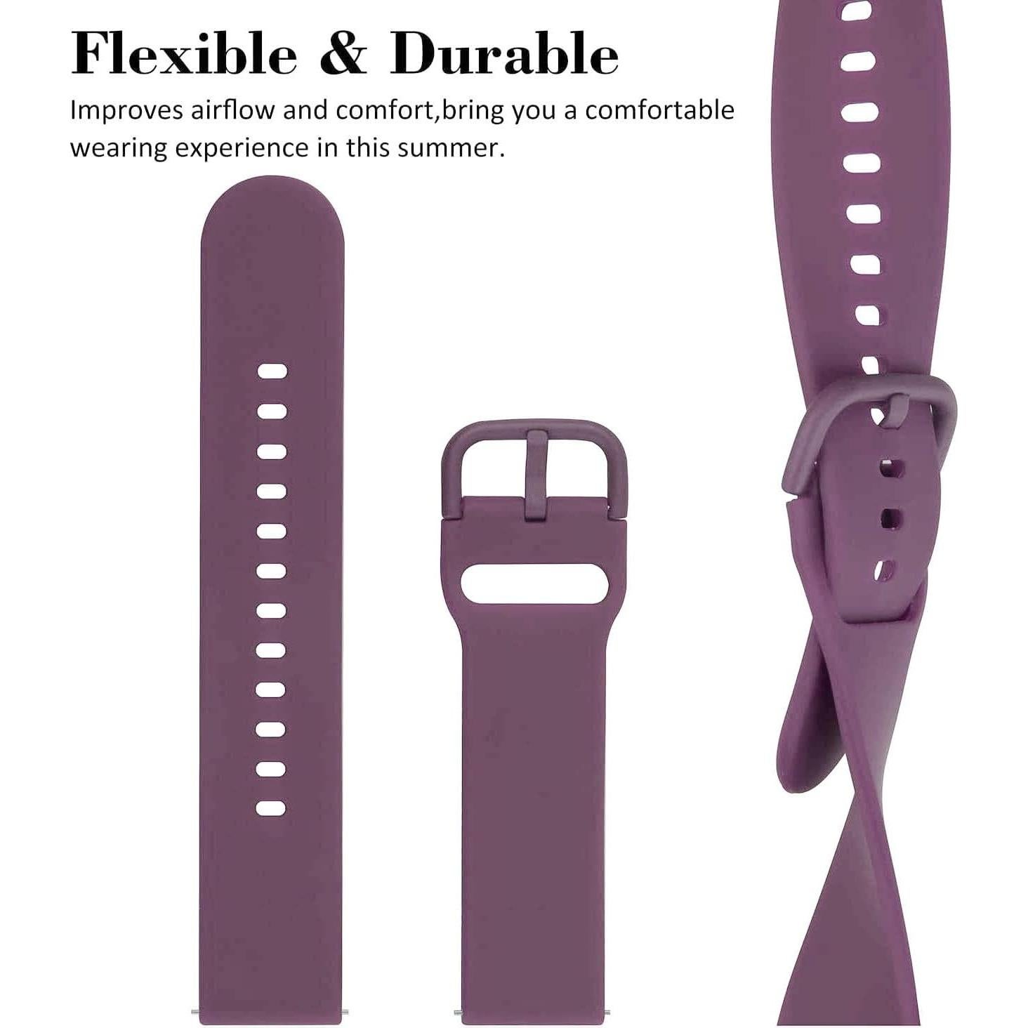 Paquete de 3 bandas de silicona ViCRiOR 22mm para Smart Watch