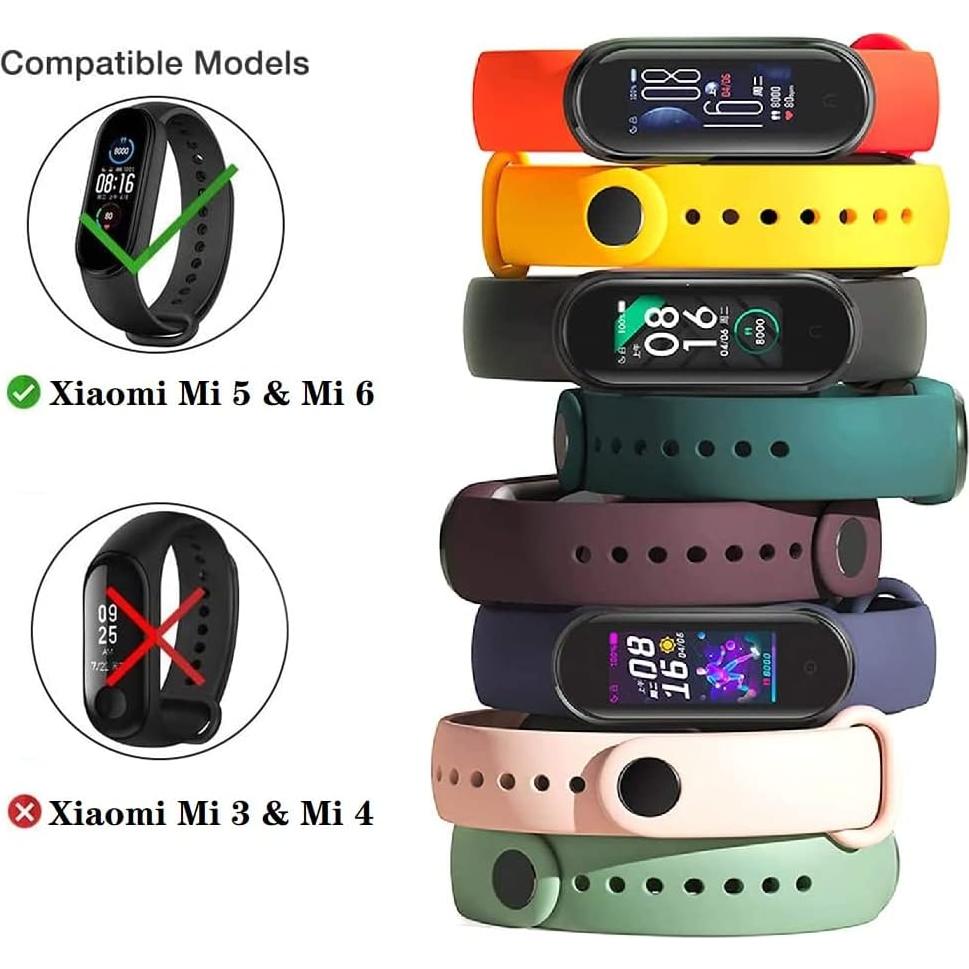 Correas de Silicona Suave Xiaomi Mi 5/6/7 y Amazfit Band 5/6 - 8 Pack