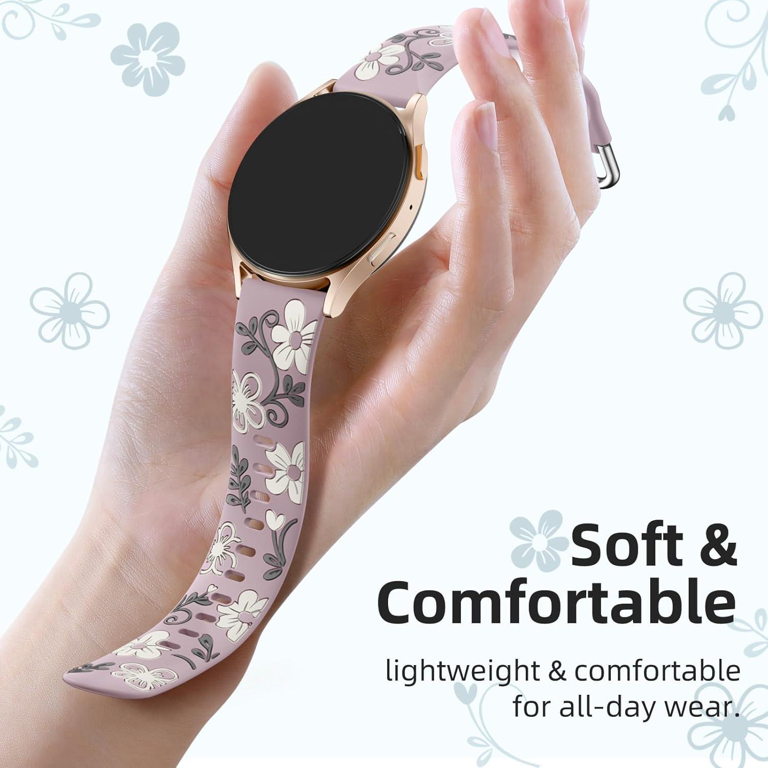 Banda Floral Witzon para Samsung Galaxy Watch 7 20mm - Púrpura Estelar
