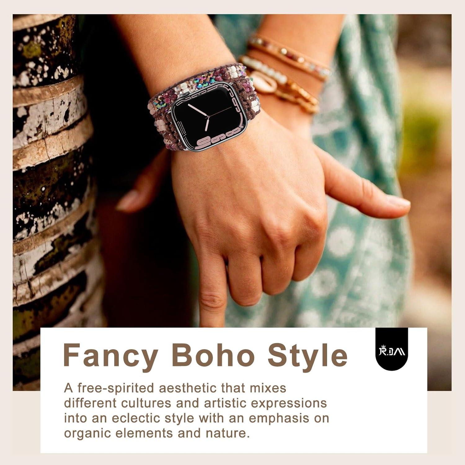 Banda de Reloj Bohemia JR.DM con Perlas para Apple Watch 38-42mm